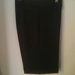 NWT XOXO Brown Pinstripe Trouser Shorts Jr Sz 5/6